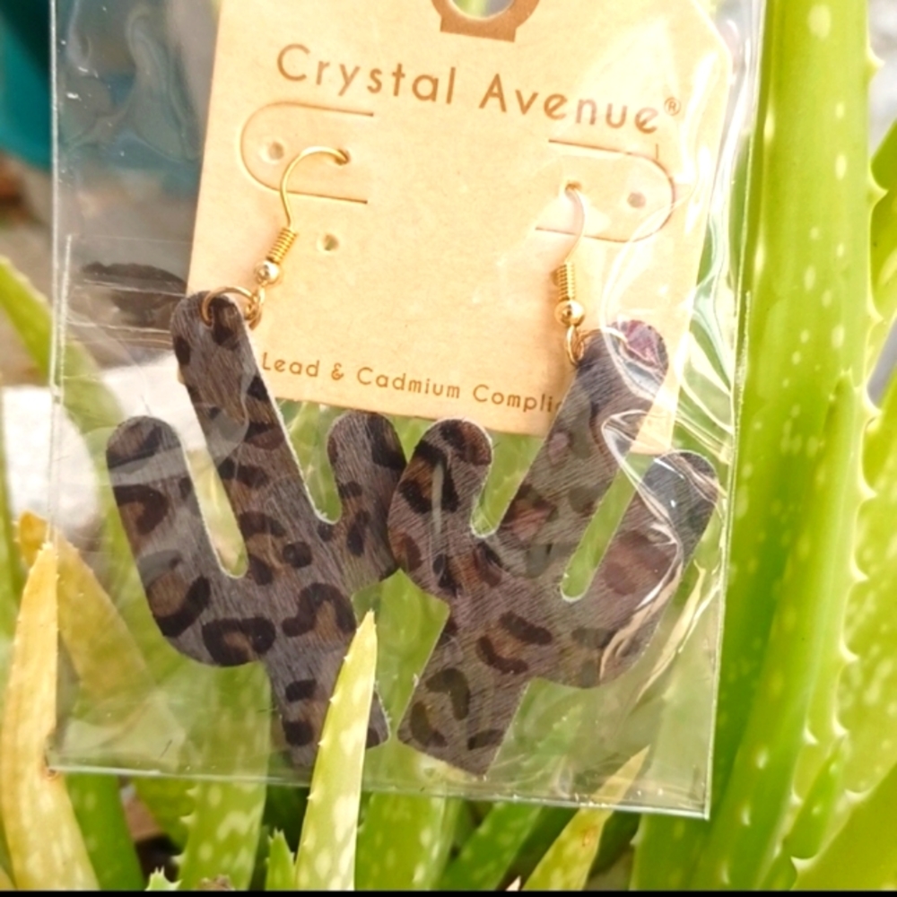 Leopard Cactus Earrings